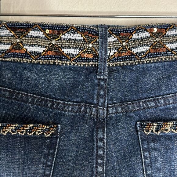 Express ladies beaded sequins embellished micro shorts denim shorts size 4 - Picture 7 of 9